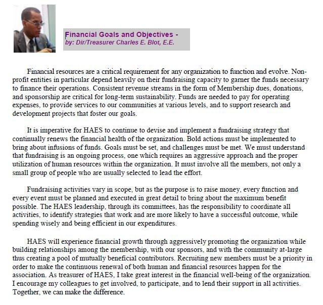 HAES Financial Goals Objectives C Blot